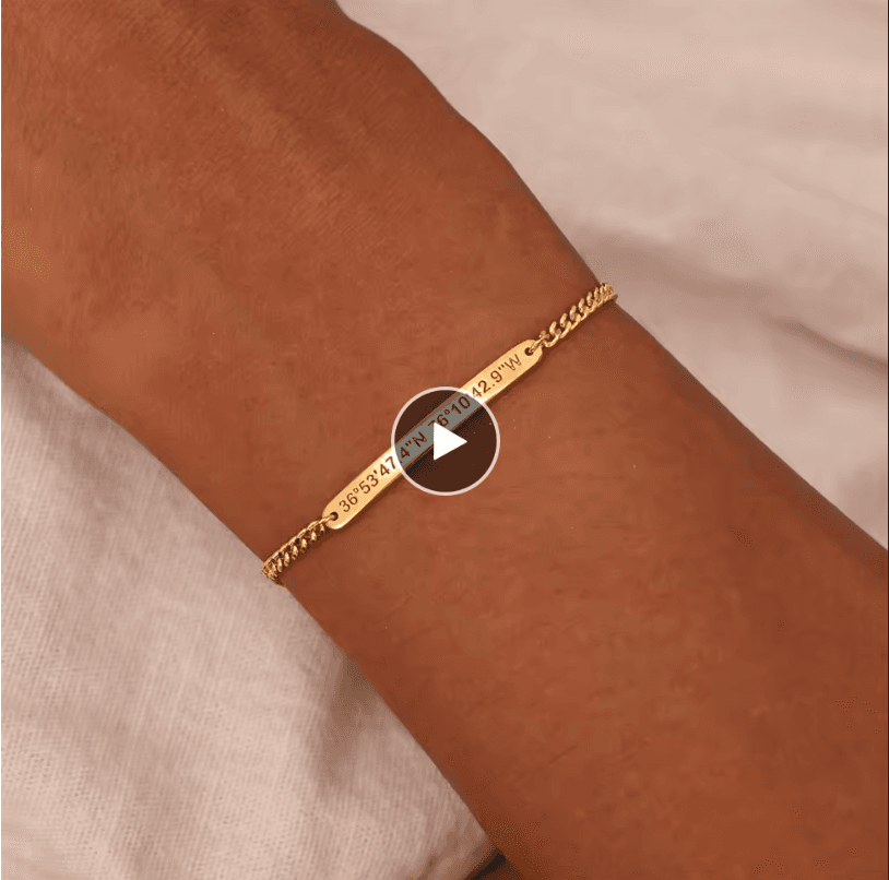 EngraveIt Custom Name Bar Bracelet