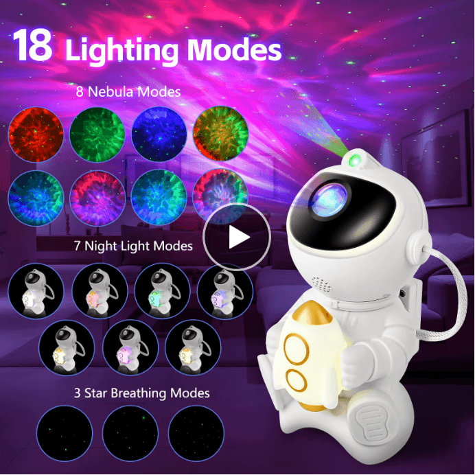 GalaxyBuddy Astronaut LED Star Projector with Bluetooth Speaker