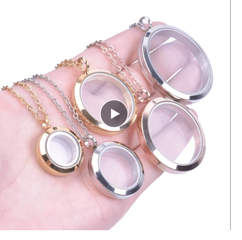 Keepsake Round Living Memory Photo Locket Necklace