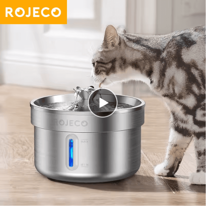 PurrFlow ROJECO Stainless Steel Pet Water Fountain