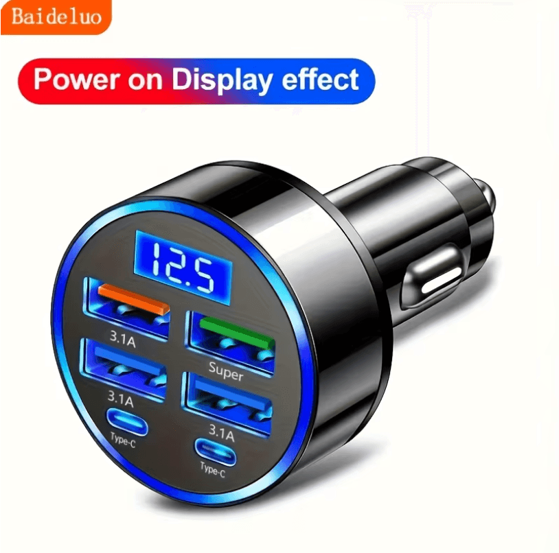 SixPort 100W Fast Charging Car Adapter
