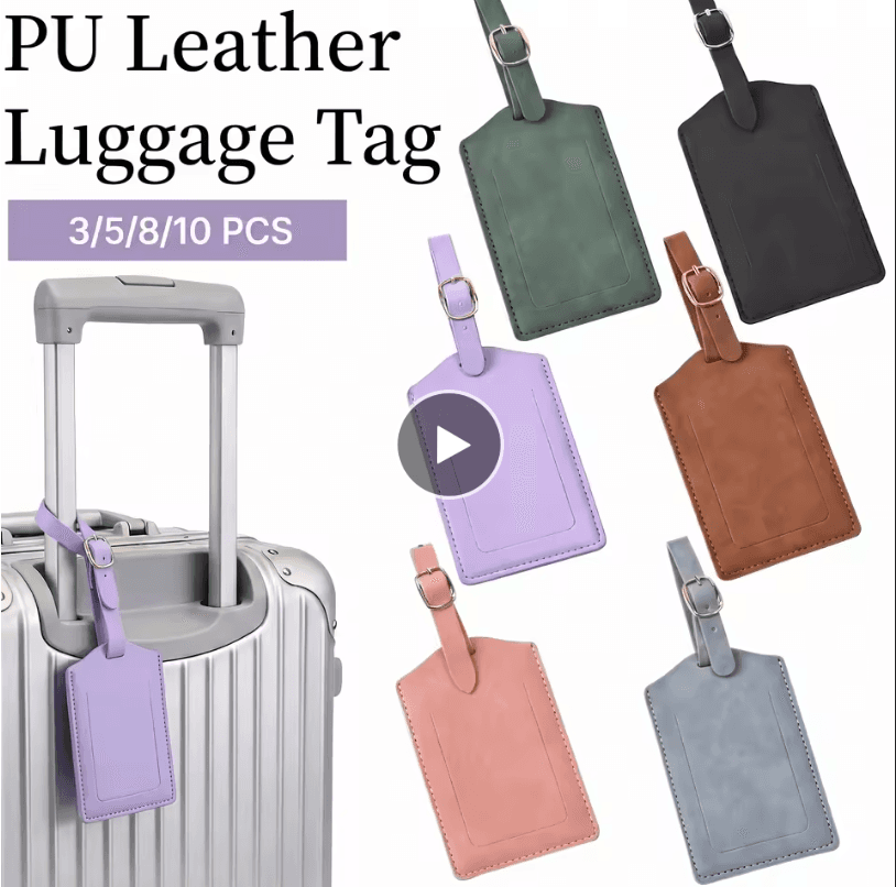 TagAlong PU Leather Luggage Tags