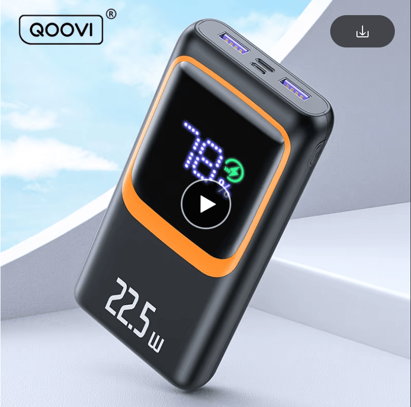 QOOVI 20000mAh Fast-Charge Power Bank