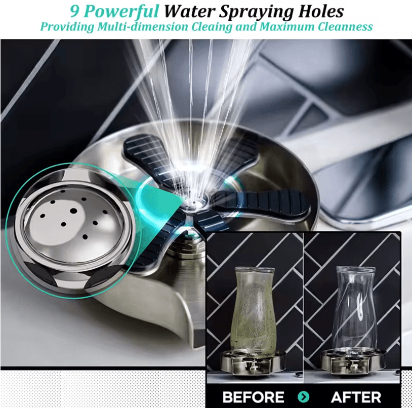 SteamClean Automatic Faucet Glass Rinser